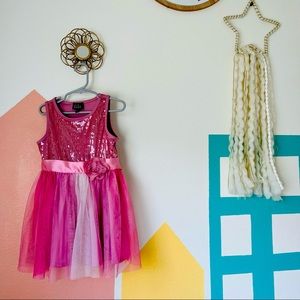 New!! Pinkish Purple Sequins Tulle Toddler Girls Dress (Size: 3T)